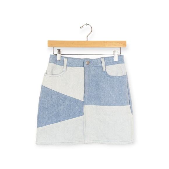 Le Lis Dresses & Skirts - Le Lis Throwback Beauty Patchwork Denim Skirt Size S